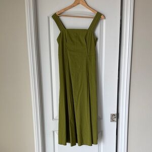 Vince Olive Green Sleeveless Midi Dress
